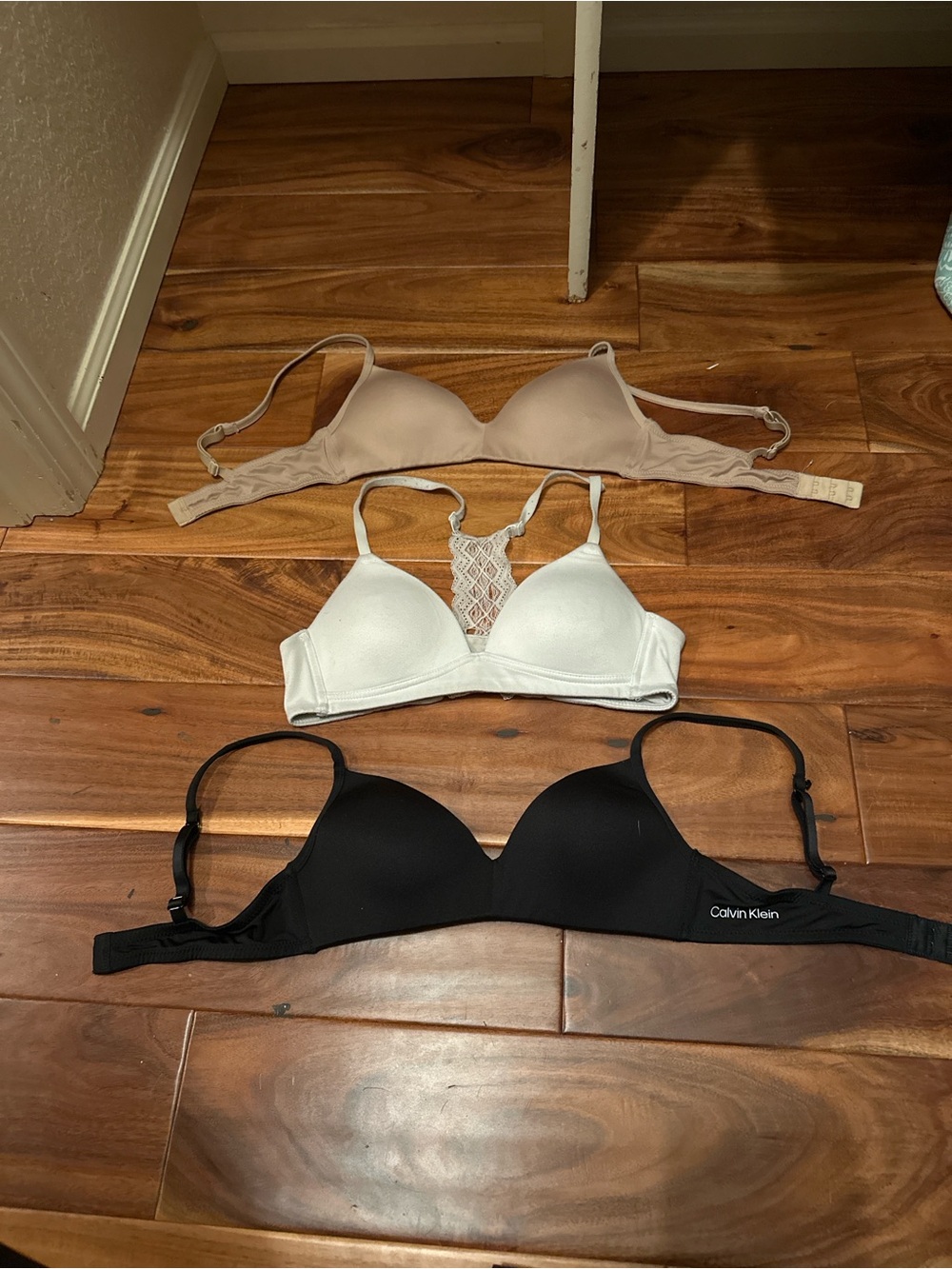 Calvin Klein Black Everyday T-Shirt Bra with Nude and White Set